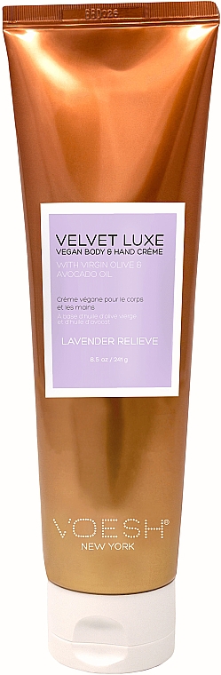 Розслаблювальний крем для рук і тіла з лавандою - Voesh Velvet Lux Vegan Hand & Body Creme Lavender Relieve — фото N1