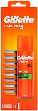 Набір для гоління  - Gillette Fusion (sh/gel/200ml + blades/8szt) — фото N1