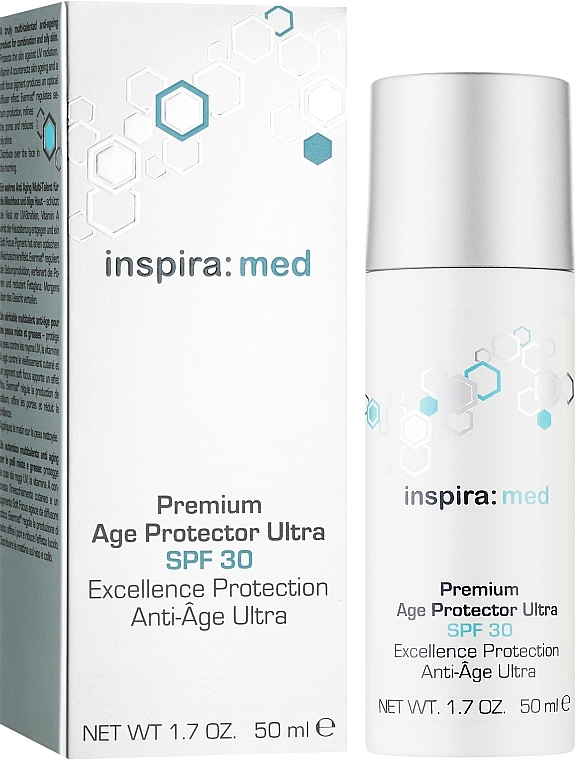 Крем для обличчя, противіковий ультралегкий SPF 30 - Inspira:cosmetics Premium Age Protector Ultra SPF 30 — фото N2