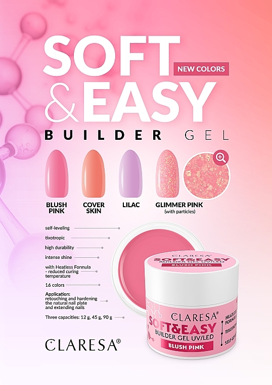 Моделирующий гель для ногтей - Claresa Soft & Easy Builder Gel UV/LED Blush Pink — фото N5