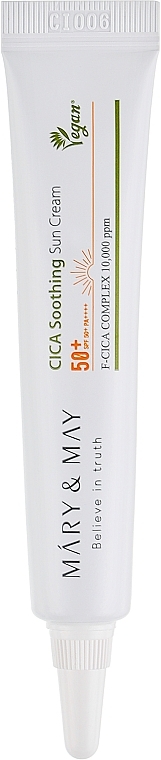 Солнцезащитный крем (мини) - Mary & May CICA Soothing Sun Cream SPF50+ PA++++ — фото N1