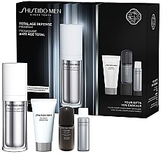 Духи, Парфюмерия, косметика Набор - Shiseido Men Total Age Defense (fluid/70ml + cleanser/30ml + conc/10ml + fluid/7ml)