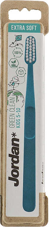 Зубна щітка для дітей від 5-10 років, середньої жорсткості, синя - Jordan Green Clean Kids — фото N1