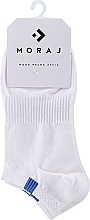 Парфумерія, косметика Жіночі шкарпетки короткі, 1 пара, білі із синім квадратом - Moraj