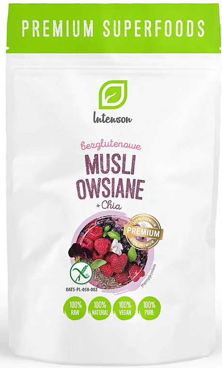 Вівсяні безглютенові мюслі з насінням чіа - Intenson Gluten-free Muesli + Chia — фото N1