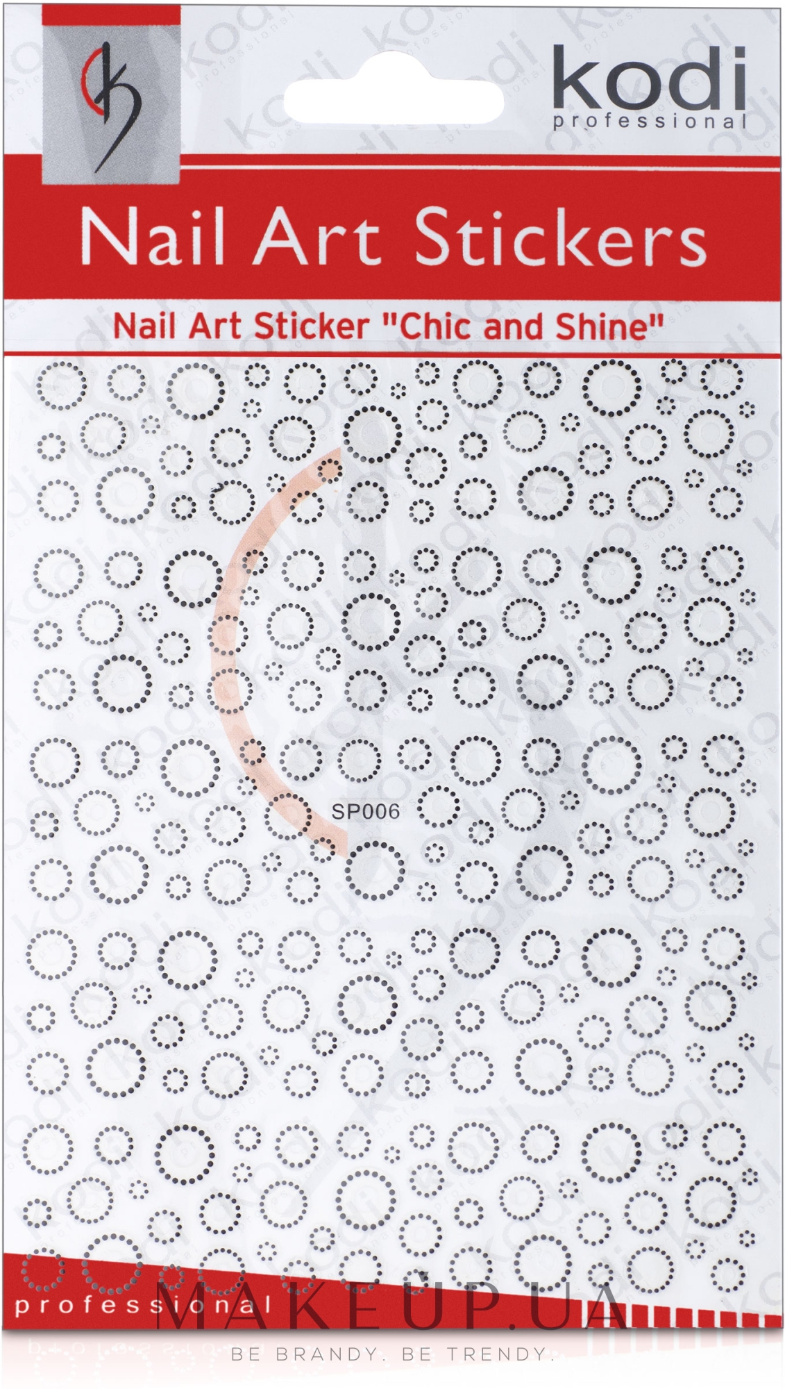 Наклейки для дизайна ногтей - Kodi Professional Nail Art Stickers SP006 — фото Black