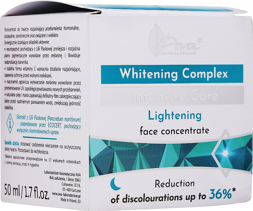 Ночной концентрат для лица - AVA Laboratorium Whitening Complex Intensive Care Lightening Face Concentrate — фото N2