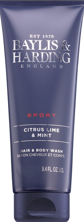 Гель для душу і шампунь "2 в 1" - Baylis & Harding Men's Citrus Lime & Mint Hair & Body Shampoo — фото N1