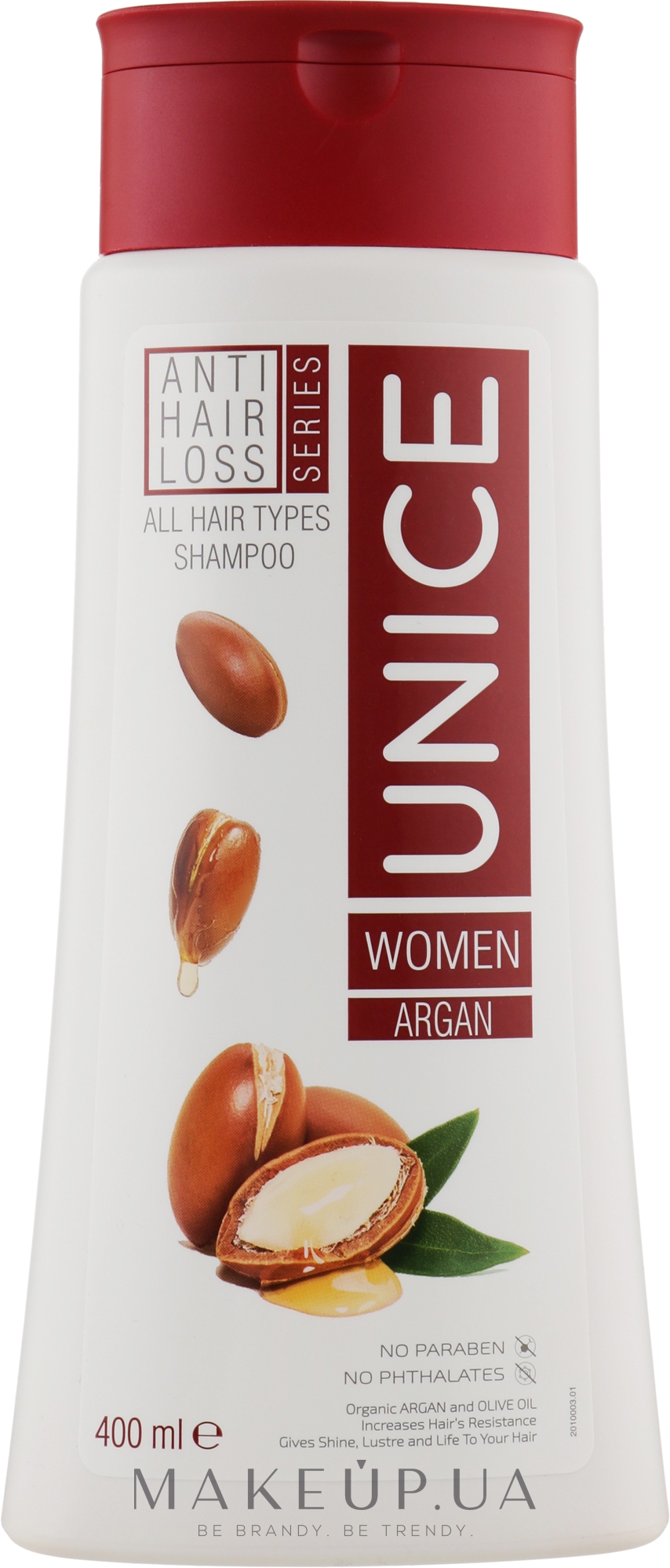 Шампунь проти випадання волосся з арганою - Unice Anti Hair Loss Shampoo — фото 400ml
