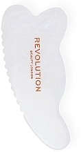 Массажер гуаша для лица, белый нефрит, в светлой упаковке - Revolution Skincare White Jade Gua Sha — фото N1