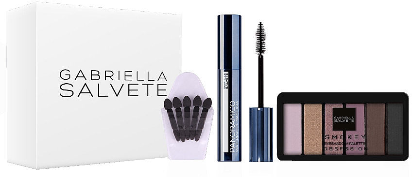 Набор - Gabriella Salvete Gift Box Smokey (mascara/13ml + eyeshadow/palette/10g + eyeshadow/applicator/5pc) — фото N1