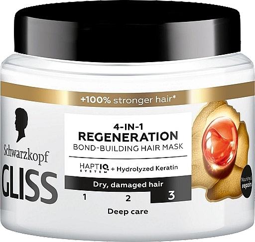 Регенерувальна маска для волосся 4 в 1 - Gliss Kur Regeneration Hair Mask — фото N1