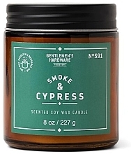 Духи, Парфюмерия, косметика Ароматическая свеча в банке - Gentleme's Hardware Scented Soy Wax Glass Candle 591 Smoke & Cypress