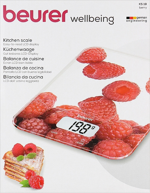 Весы кухонные KS 19, малина - Beurer KS 19 Berry — фото N1