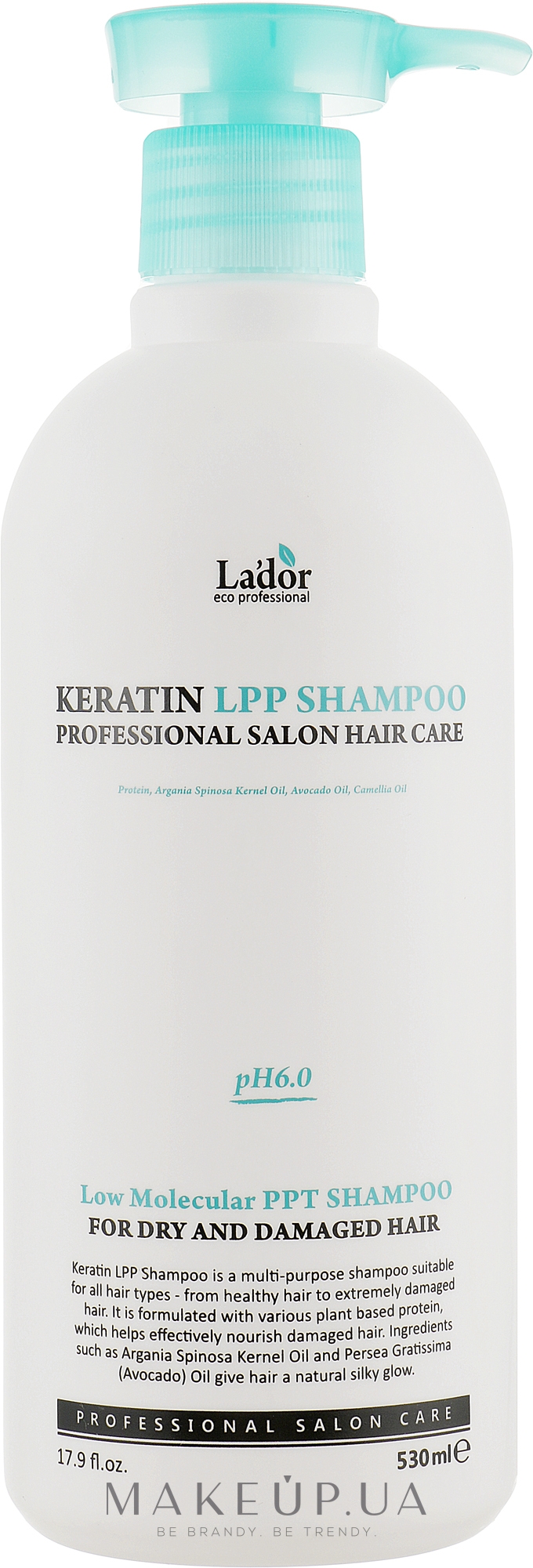 Кератиновый безсульфатный шампунь - La'dor Keratin LPP Shampoo — фото 530ml