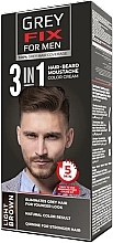 Парфумерія, косметика Крем-фарба для чоловіків - Greyfix For Men 3 In 1 Hair Beard Moustache Color Cream *