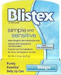 Бальзам для губ посиленого зволоження - Blistex Simple and Sensitive — фото N1