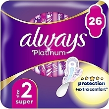 Гигиенические прокладки, размер 2, 26 шт - Always Platinum Protection +Extra Comfort Super — фото N1