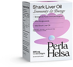 Парфумерія, косметика Акулячий жир з алкілгліцеролами, 60 капсул - Perla Helsa Shark Liver Oil Immunity & Energy Dietary Supplement