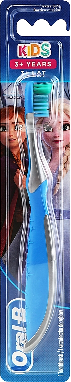 Зубная щетка Kids 3-5, мягкая, Frozen Elsa, сине-серая - Oral-B Kids — фото N1