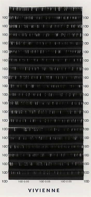 Накладные ресницы "Elite", черные, 20 линий (0,05, D, 10), эко упаковка - Vivienne — фото N1