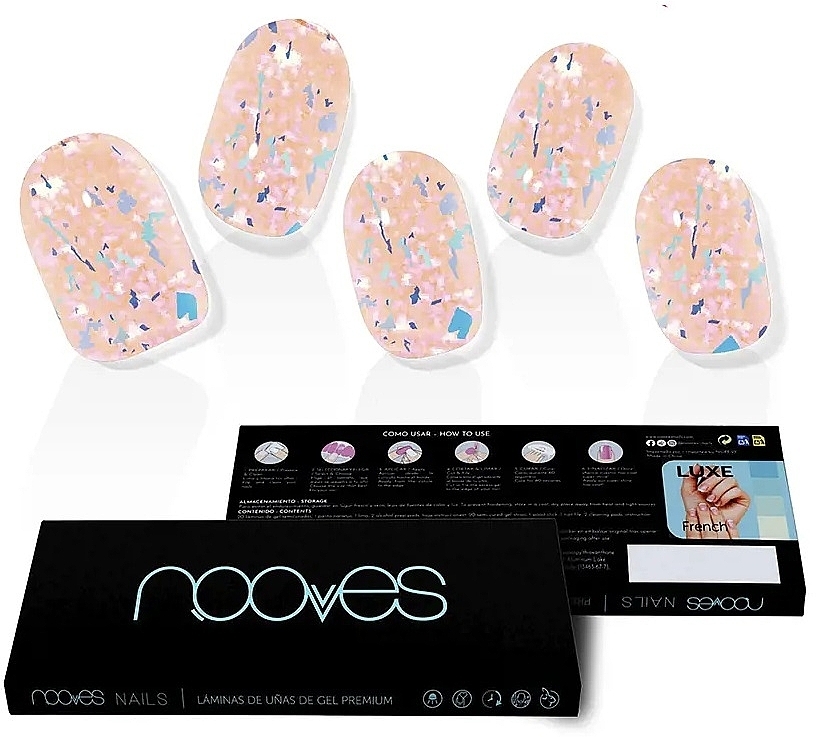 Набор гелевых наклеек для ногтей - Nooves Premium Luxe Peach Galettes Metallic — фото N1
