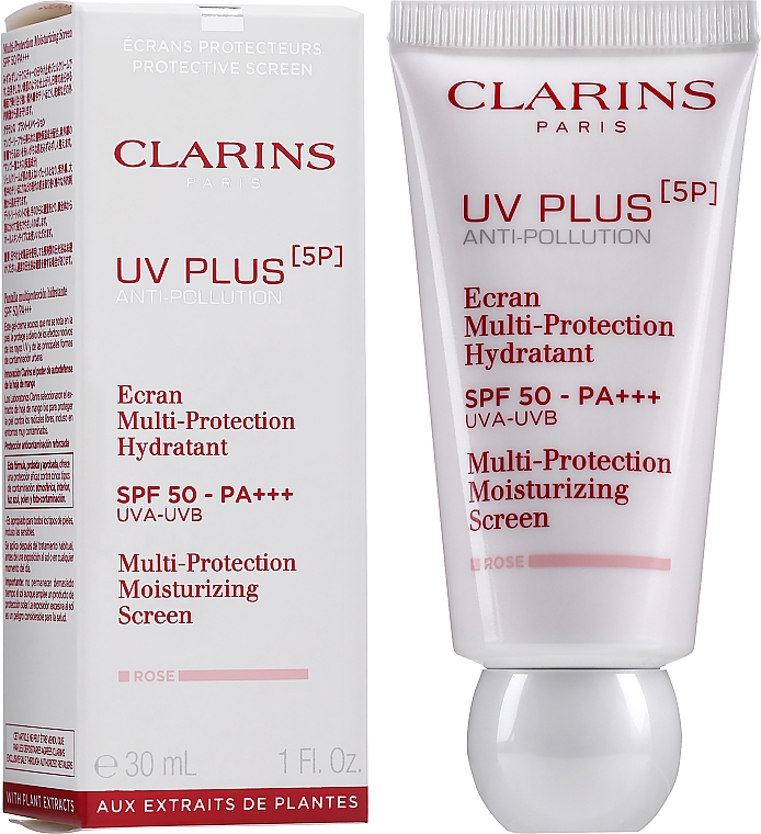 Зволожувальний захисний флюїд-екран для обличчя - Clarins UV Plus [5P] Anti-Pollution SPF 50 Rose — фото N4