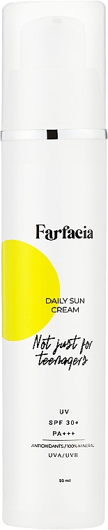 Денний крем для обличчя - Farfacia Not Just For Teenagers SPF30 Daily Sun Cream
