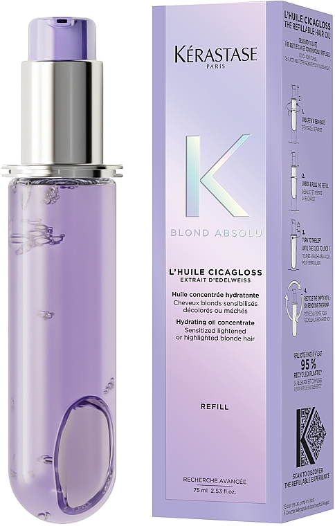 Увлажняющее масло для волос - Kerastase Blond Absolu Cicagloss Hydrating Oil Concentrate Refillable (сменный блок) — фото N2