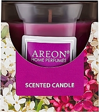 Ароматическая свеча в стакане "Сирень" - Areon Home Perfumes Lilac Scented Candle — фото N1