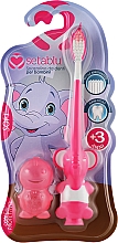 Дитяча зубна щітка із захисним чохлом "Слон", рожева - Setablu Baby Soft Elefant Toothbrush — фото N1