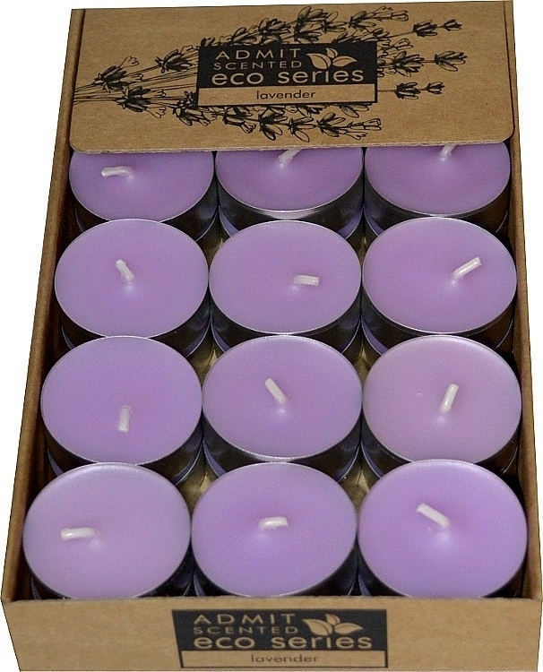 Чайні свічки "Лаванда", 30 шт. - Admit Scented Eco Series Lavender — фото N1
