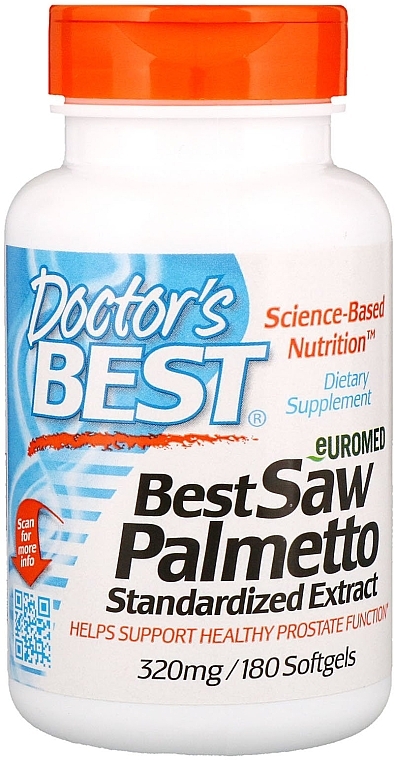 Пальма сереноа, стандартизований екстракт, 320 мг, м'які таблетки - Doctor's Best — фото N1