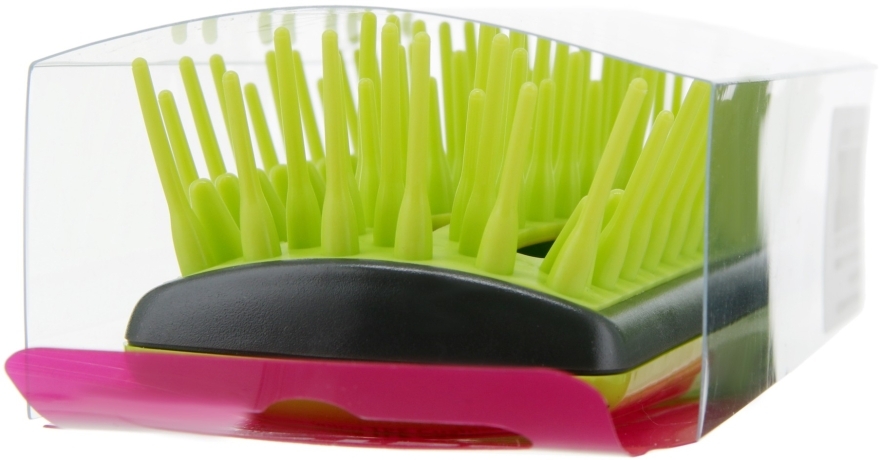 Расческа массажная для сушки феном, прямоугольная, салатовая - Beter Deslia Hair Flow — фото N2