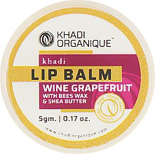 Парфумерія, косметика Натуральний аюрведичний бальзам для губ "Грейпфрут" з бджолиним воском і медом - Khadi Organique Wine Grapefruit Lip Balm
