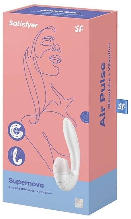 Вибратор с вакуумно-волновым стимулятором клитора, белый - Satisfyer Supernova — фото N1