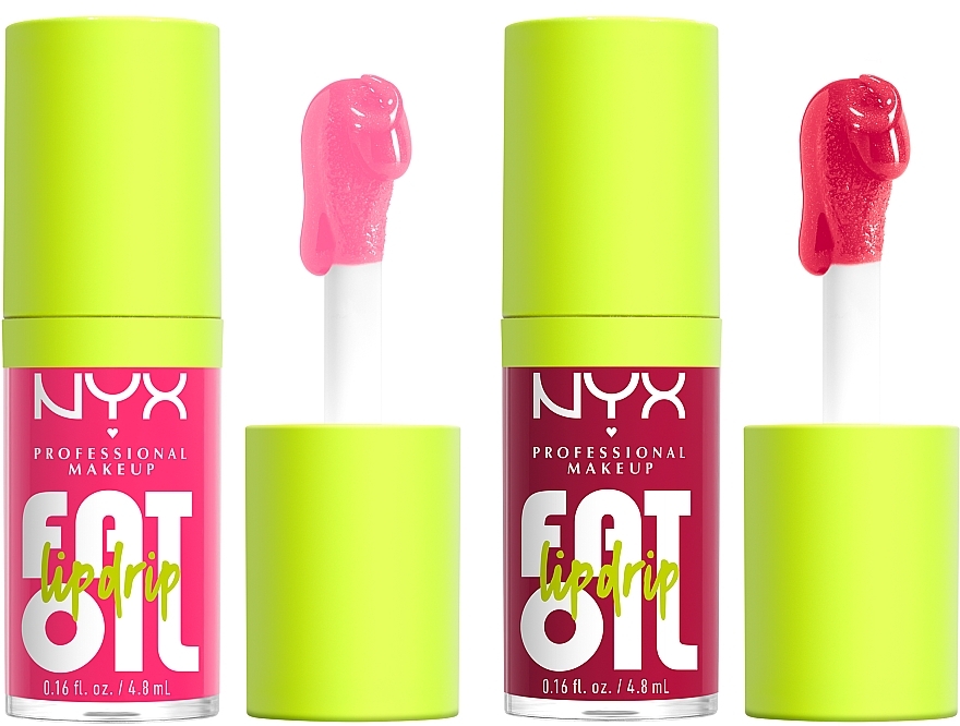 Набір для макіяжа губ - NYX Professional Makeup Home Alone Fat Oil Lip Drip Trio (3xlip/oil/4.8ml) — фото N4