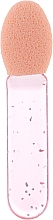 Спонж для макияжа прорезиненный "Круг" с аппликатором в чехле, SP-100, бежевый - Silver Style — фото N3