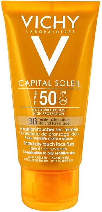 Солнцезащитный крем для лица - Vichy Capital Soleil BB Tinted Dry Touch Face Fluid SPF 50 — фото N1