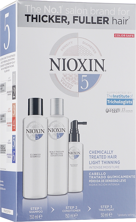 Набір - Nioxin Thinning Hair System 5 Starter Kit (shm/150ml + cond/150ml + mask/50ml) — фото N1