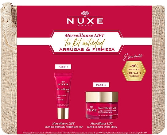 Набор - Nuxe Merveillance Lift (cr/50ml + eye/cr/15ml + bag/1pc) — фото N1