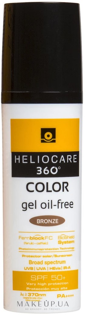 Солнцезащитный гель с тоном на водной основе - Cantabria Labs Heliocare 360 Gel Oil Free Color — фото Bronze