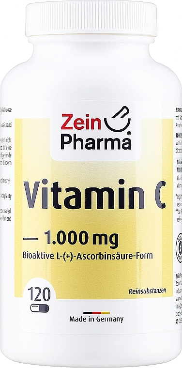 Пищевая добавка «Витамин С», 1000 мг, в капсулах - ZeinPharma Vitamin C 1000 mg — фото N1