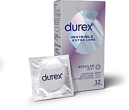Презервативы латексные с силиконовой смазкой "Ультратонкие" с дополнительной смазкой, 12 шт. - Durex Invisible Extra Lube — фото N1