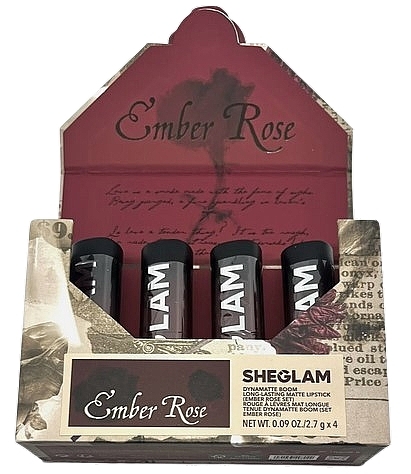 Набор - Sheglam Ember Rose Long-Lasting Matte Lipstick Set (lipstick/2,7gx4) — фото N1