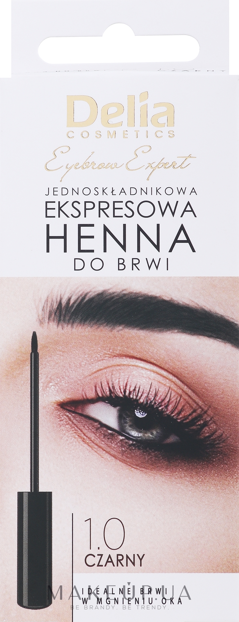 Экспресс краска для бровей c аргановым маслом - Delia Cosmetics Cream Eyebrow Expert Instant Eyebrow Tint — фото 1.0 - Черная