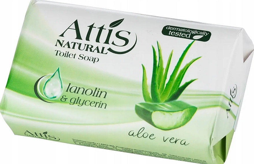 Туалетне мило "Алое вера" - Attis Natural Aloe Vera Soap — фото N1