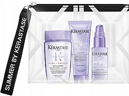 Духи, Парфюмерия, косметика Набор - Kerastase Blond Absolu Small Christmas Set (sham/80ml + cond/75ml + serum/45ml + bag) (мини)