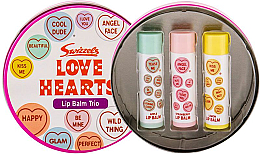 Духи, Парфюмерия, косметика Набор - Swizzels Love Hearts Lip Balm Trio Tin (lip/balm/4g x 3)