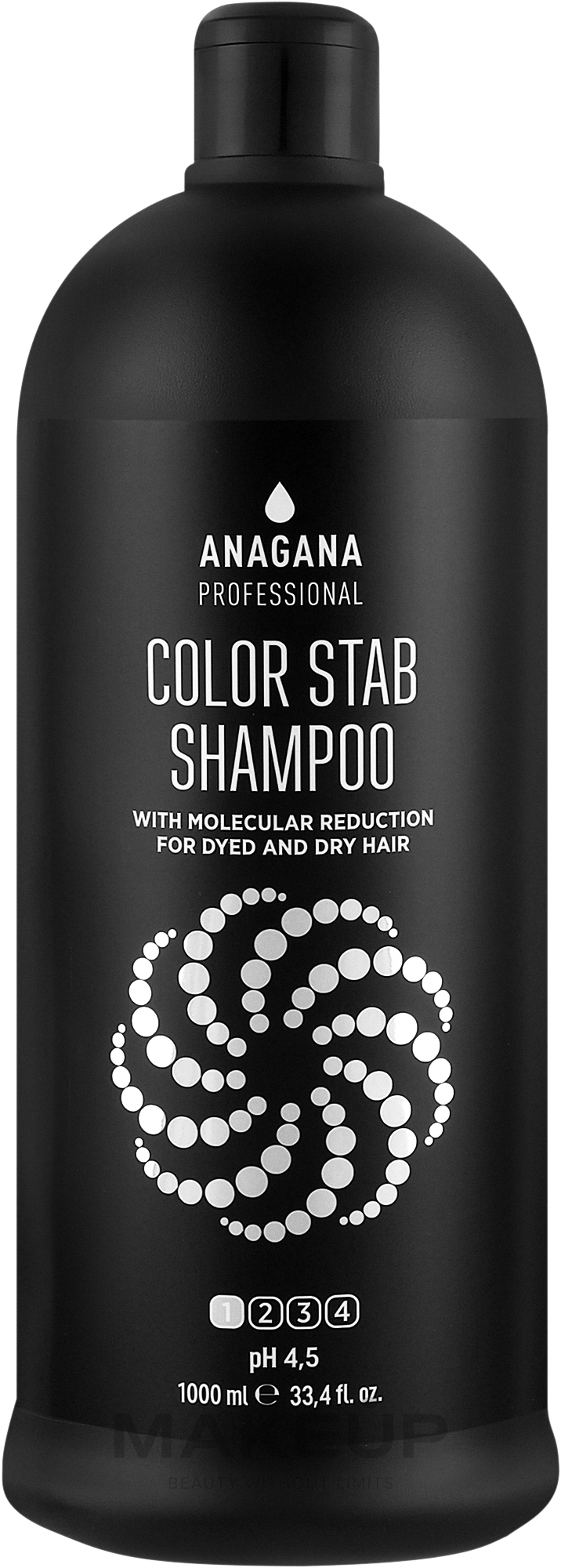 Шампунь "Стабилизатор цвета и молекулярное восстановление" для окрашенных волос - Anagana Professional Color Stab Shampoo With Molecular Reduction pH 5.5 — фото 1000ml